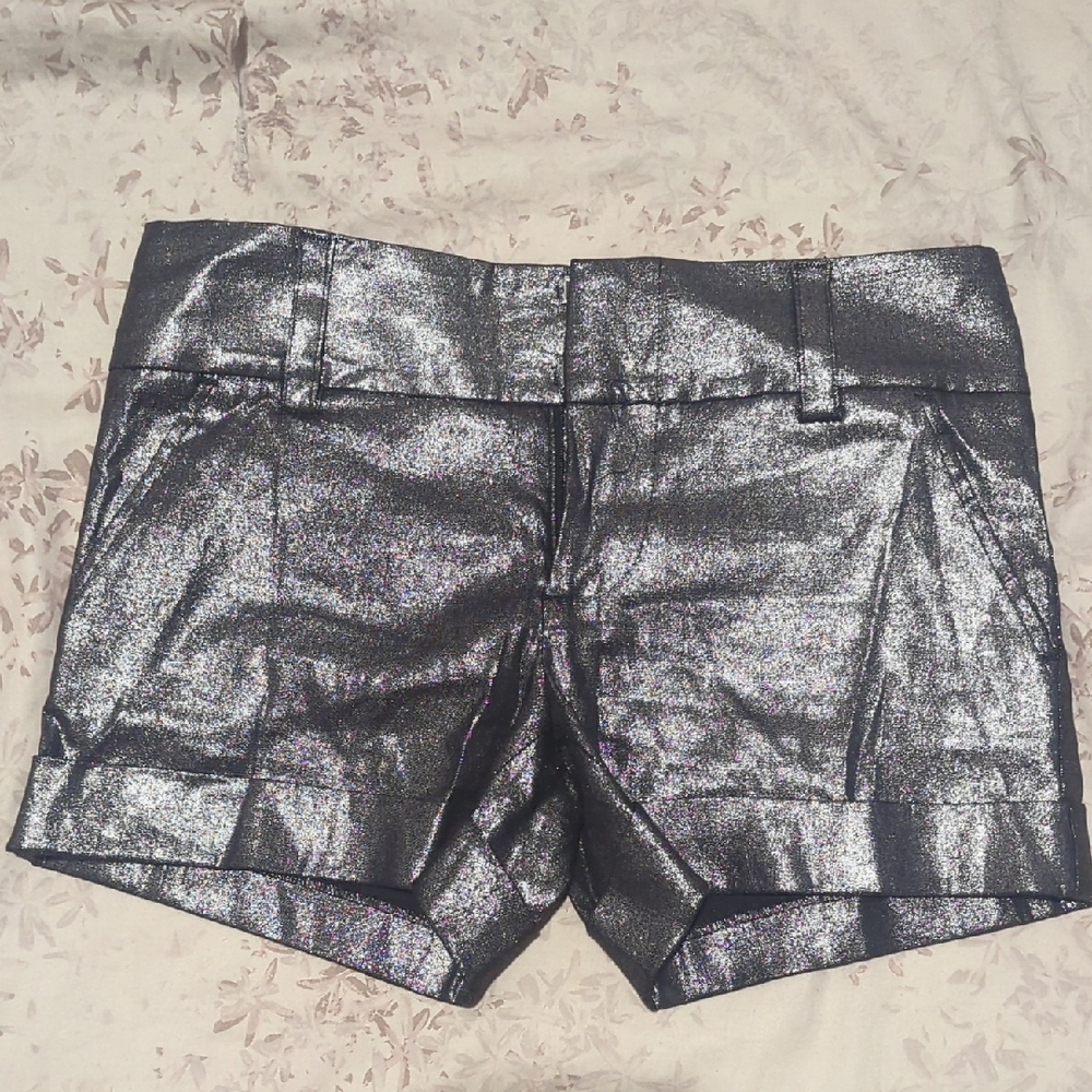 Metallic Silver Women's Shorts